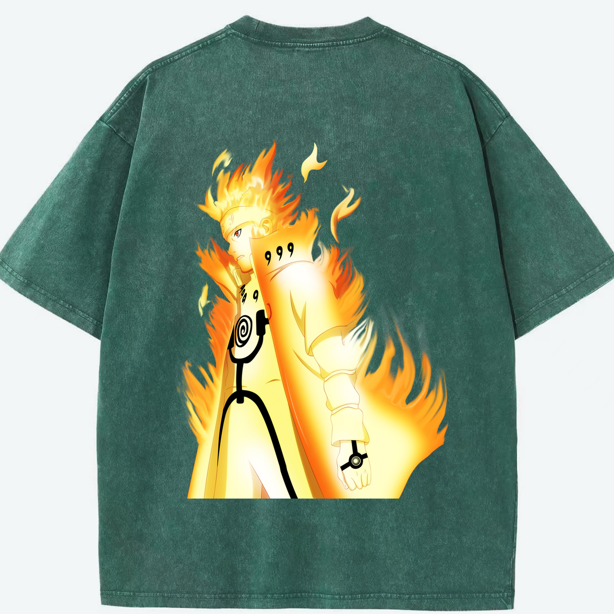 （画像用） NARUTO -ナルト- うずまき ナルト Uzumaki Naruto 綿100% ヴィンテージ風 半袖Tシャツ（背面プリント）